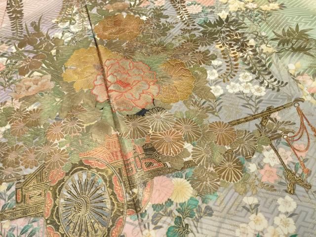 平和屋着物○ブライダルファッションデザイナー・桂由美 振袖 花車文