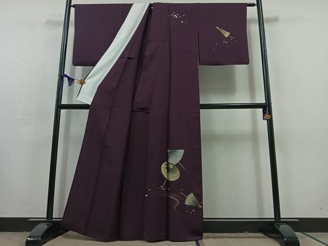 平和屋着物 訪問着 単衣 番傘 金銀彩 正絹 AABC6779jh