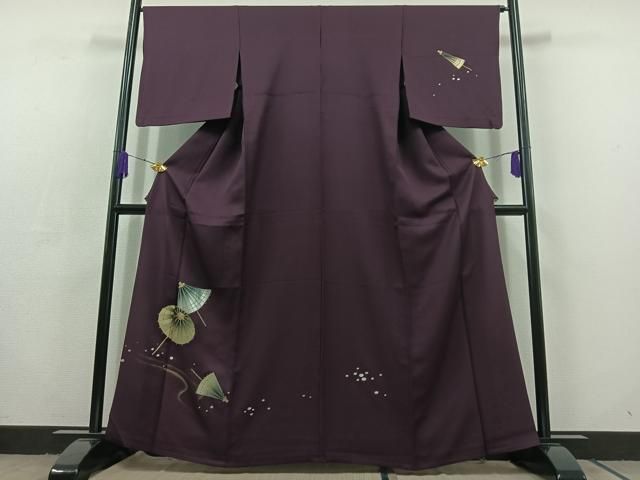 平和屋着物 訪問着 単衣 番傘 金銀彩 正絹 jh