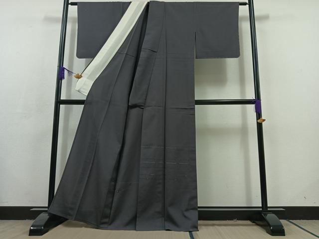 平和屋着物 訪問着 単衣 刺繍 横段文 正絹 AABC6780jh