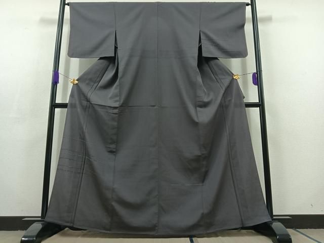 平和屋着物 訪問着 単衣 刺繍 横段文 正絹 jh