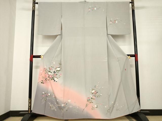 平和屋着物 訪問着 友禅 作家物 枝花文 暈し染め 正絹 AABC4197ck