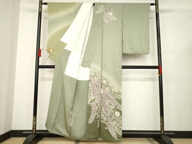 平和屋着物 訪問着 辻が花 絞り 舞花文 正絹 AABC5605ck