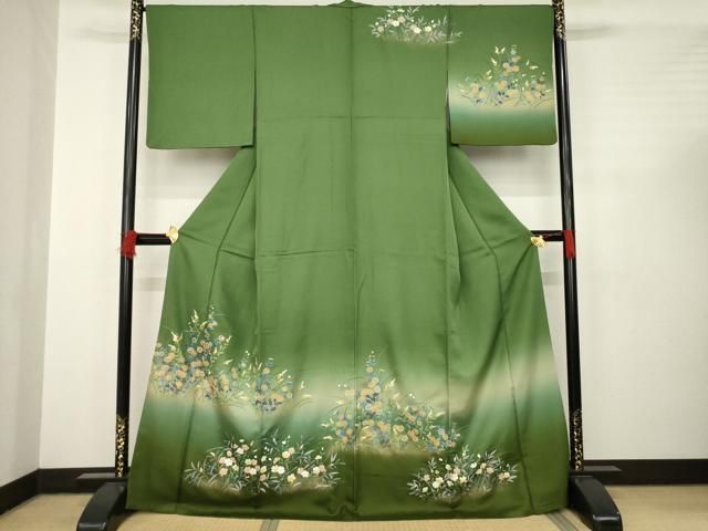 平和屋着物 訪問着 螺鈿 楽器花文 暈し染め 正絹 AABC5606ck