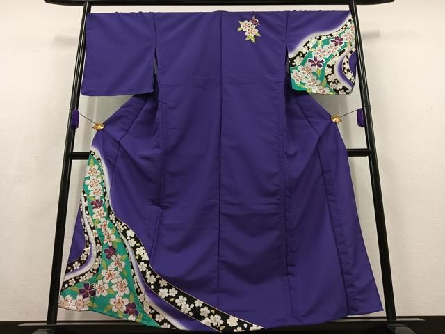 平和屋着物 訪問着 単衣 舞桜文 金彩 洗える着物 AABC6791jh