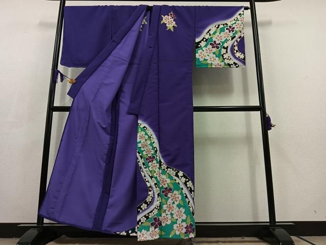 平和屋着物 訪問着 単衣 舞桜文 金彩 洗える着物 AABC6791jh