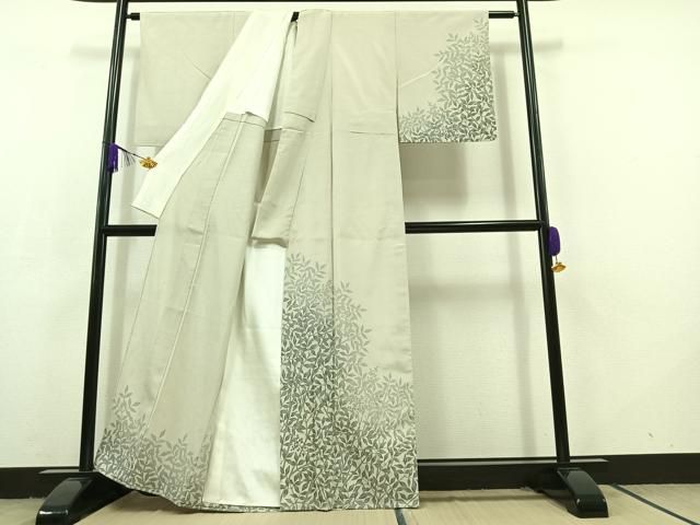 平和屋着物 藤倉守正 本塩沢 訪問着 単衣 南天文 正絹 AABC8688jh