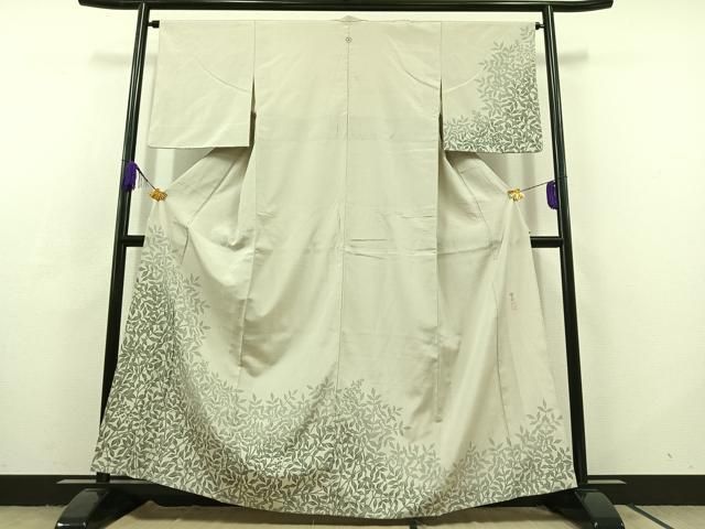 平和屋着物 藤倉守正 本塩沢 訪問着 単衣 南天文 正絹 AABC8688jh