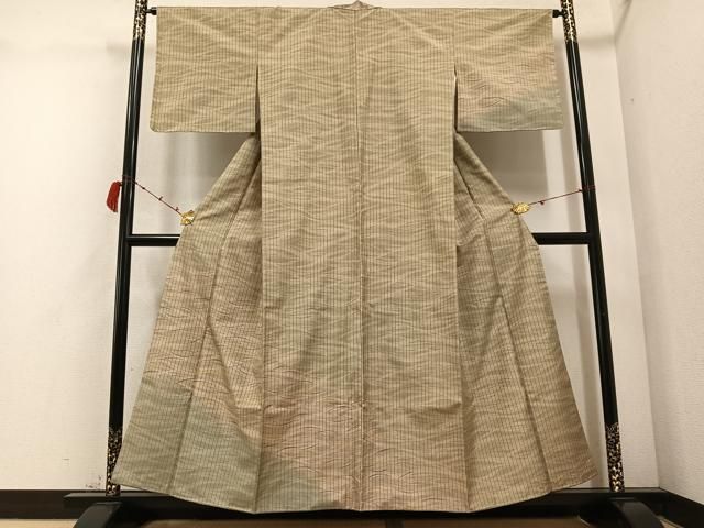 平和屋着物 訪問着 紬地 波 さが美扱い 正絹 AABC9314ph