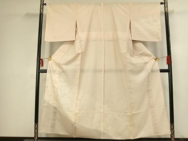 平和屋着物 訪問着 無双 紗袷 紗×紗 草花文 銀彩 正絹 AABC3979fy