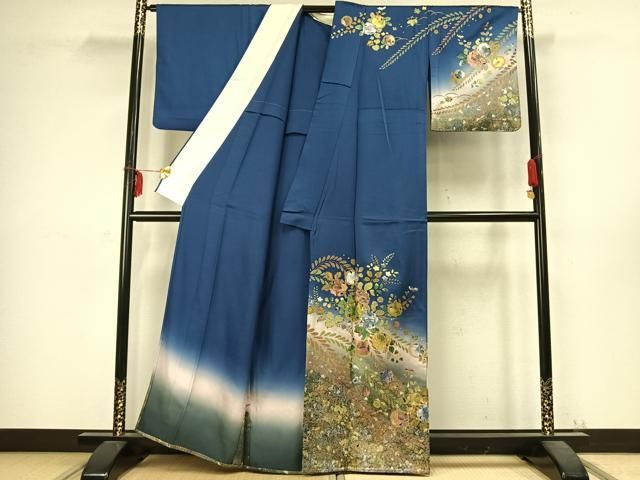 平和屋着物 訪問着 単衣 辻が花 暈し染め 正絹 AABC4003fy