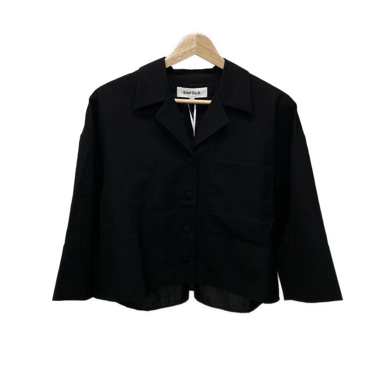 ENFOLD エンフォルド 七分袖シャツブラウス サイズ38 M レディース - 黒