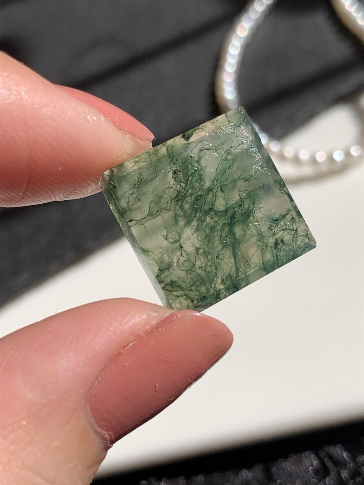 モスアゲート リング SV925シルバー １点もの 238-4