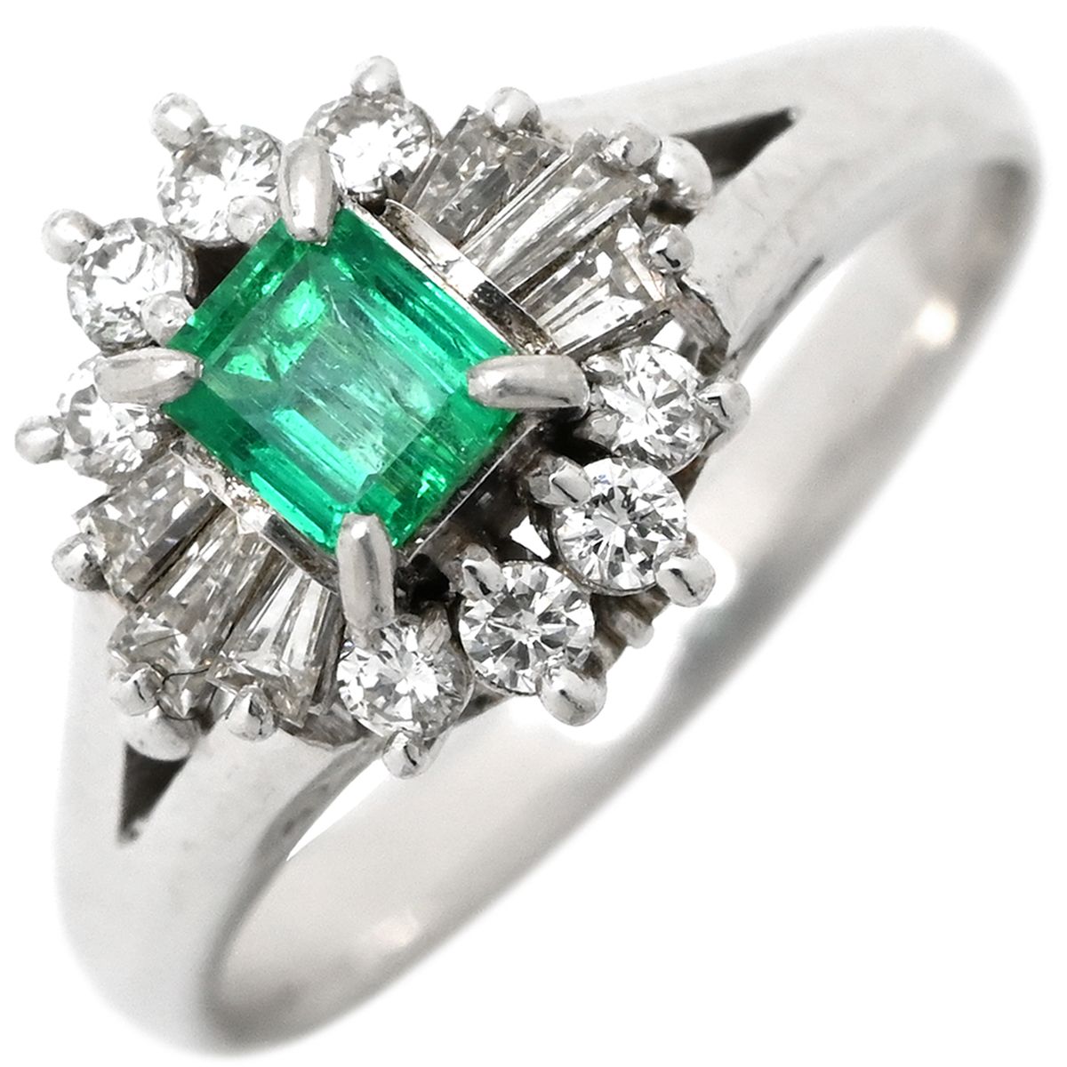 リング 指輪 エメラルド ダイヤモンド リング Pt900 エメラルド  