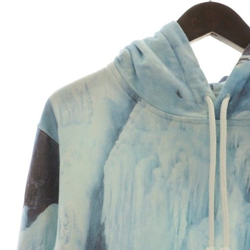  ザノースフェイス THE NORTH FACE × シュプリーム Supreme 21 SS ICE CLIMB HOODED SWEAT パーカー スウェット 長袖 裏起毛 プルオーバー 総柄 ロゴ 刺繍 S 青 ブルー XZ GY 019 その他 トップス