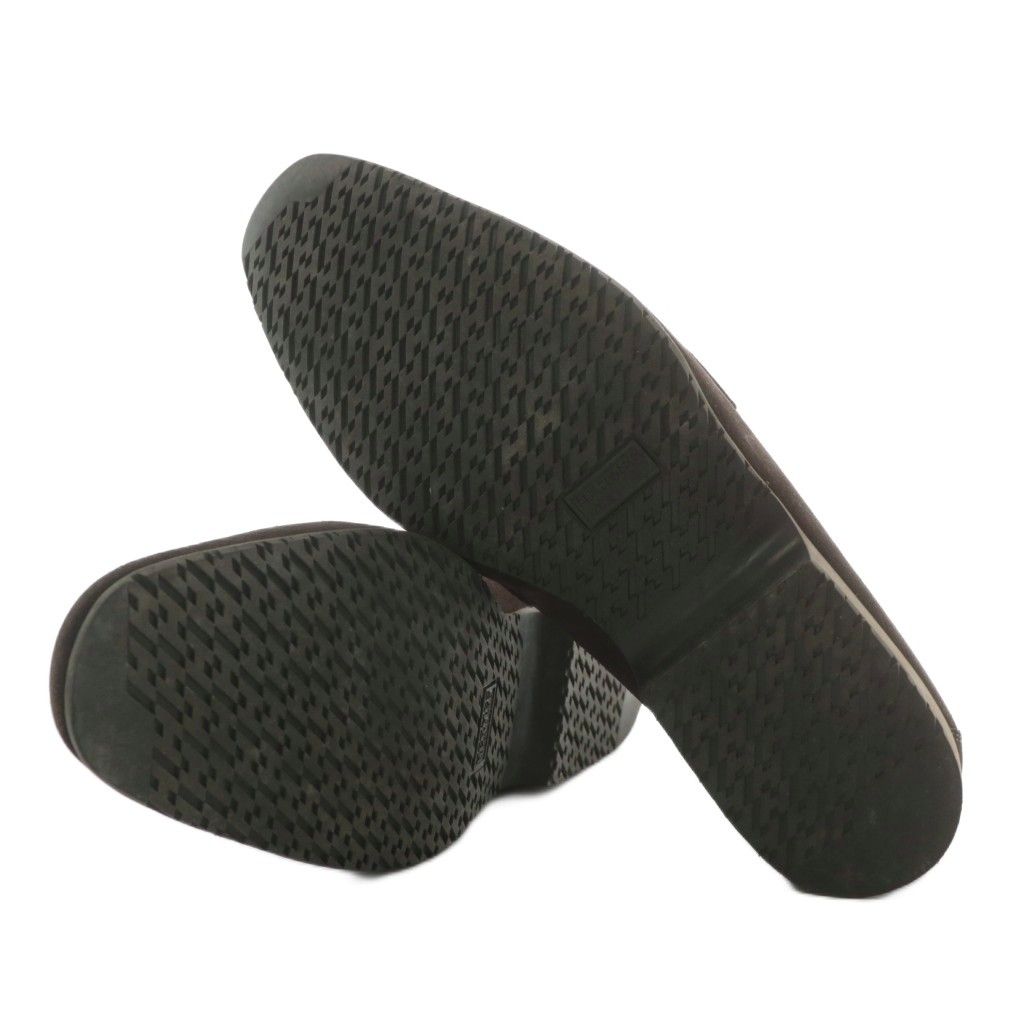  エルメス HERMES ローファー モカシン スエード ラウンドトゥ バンド 40.5 25.5 cm 茶色 ブラウン オレンジ XZ GY 19 その他 トップス