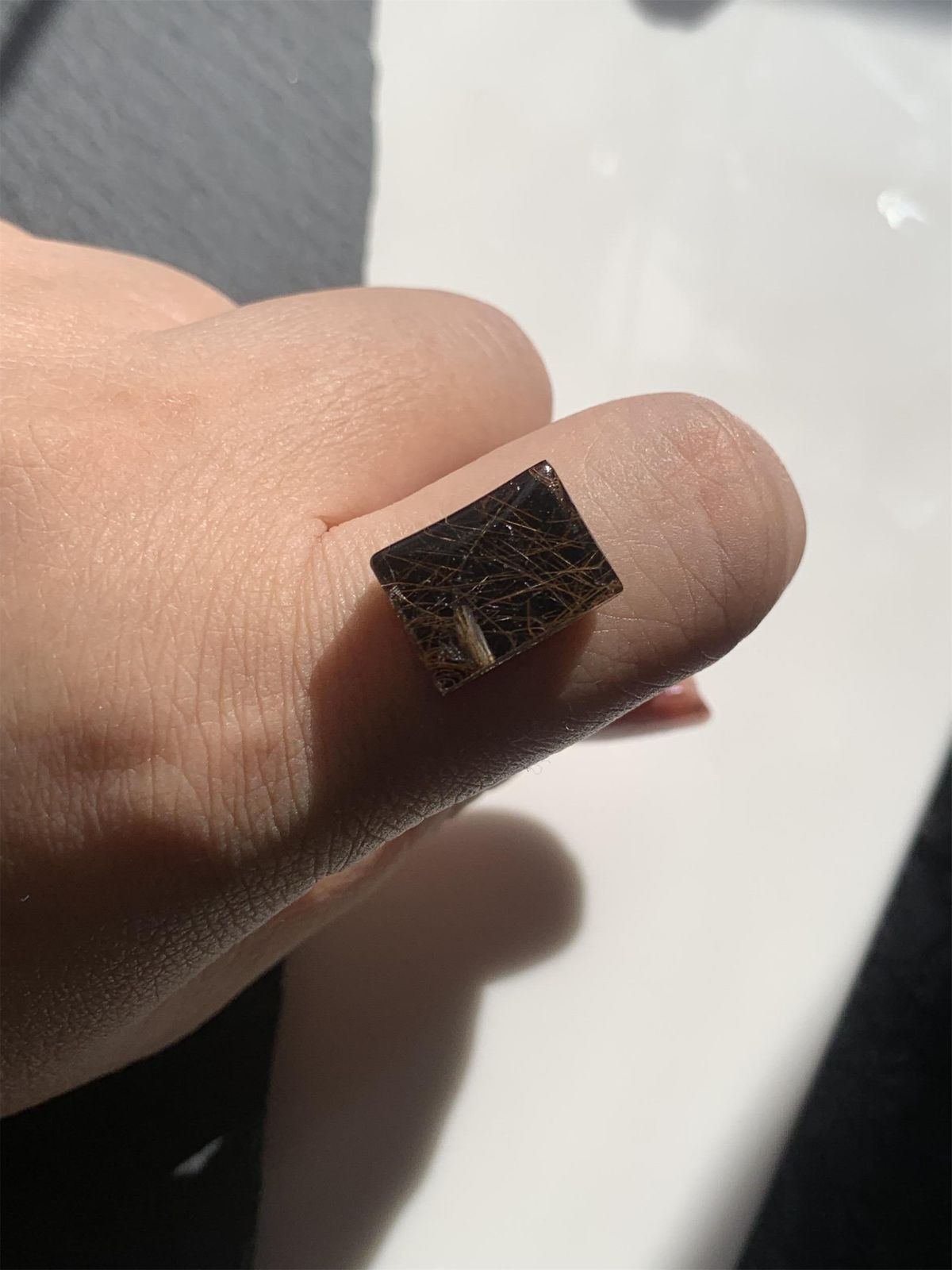 ブラックオニキス×ルチルクォーツ ダブレット ストーン リング SV 925シルバー １点もの 239-3