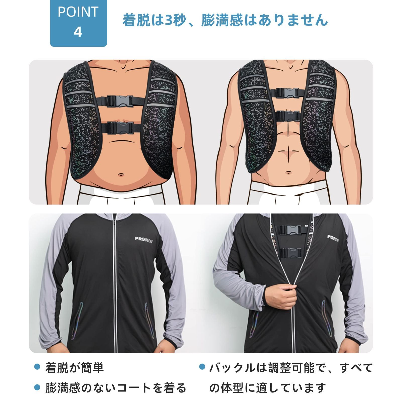トレーニング・エクササイズ 特価商品 PROIRON ウエイトベスト 重り ベスト トレーニング ベスト 重り 加重ベスト 3kg 5kg 8kg 10kg 水洗い可能 超快適 夜間安全反射 おもり 筋トレ 体につける重り