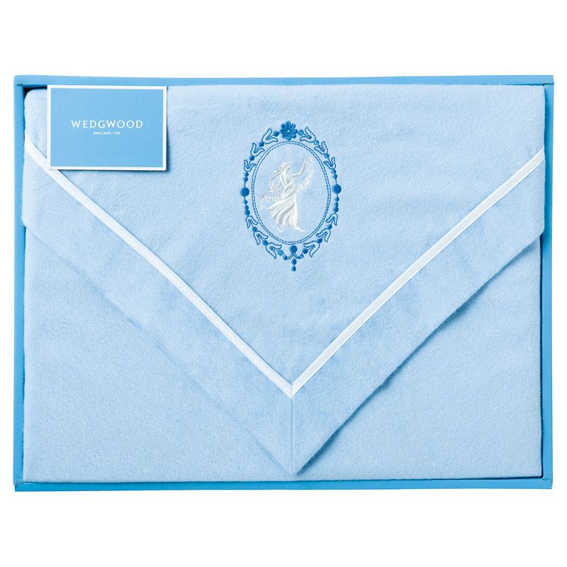 在庫あり 特選商品4 WEDGWOOD ウェッジウッド 綿毛布 ブルー FQ82601014 寝具 綿 シングルサイズ