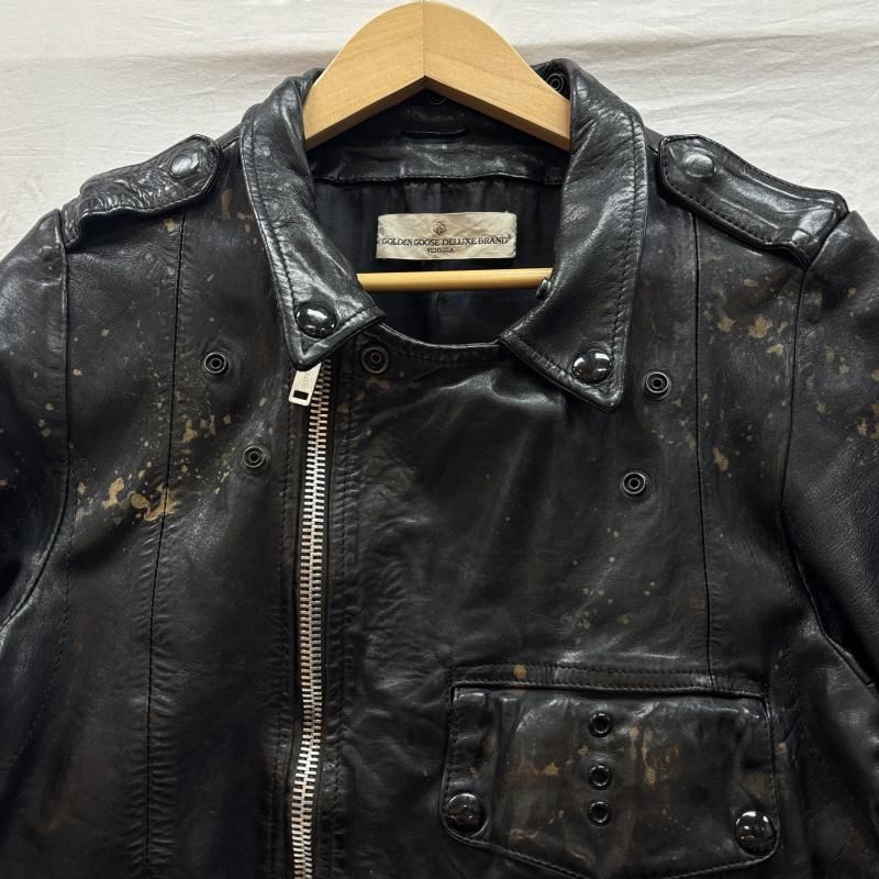 ゴールデングース ブランド G20U537 ダブル ライダース シープスキン レザー ジャケット G20U537 ヴィンテージ加工 メンズ XS ISItems 古着 50145944