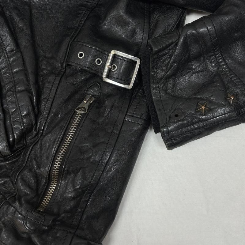 ゴールデングース ブランド G23U532 シングル ライダース カーフ レザー ジャケット エルボーパッチ スター スタッズ メンズ XS ISItems 古着 50145948 KANDAIZUMI_COM