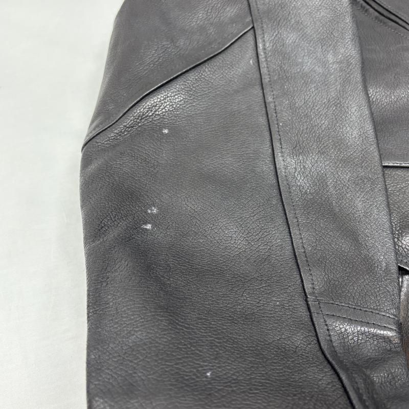 古着 LES GAULOIS ERIKSON S フランス製 レザー ジャケット ハーフコート 裏チェック シボ革 メンズ L ISItems 古着 50145967 KANDAIZUMI_COM