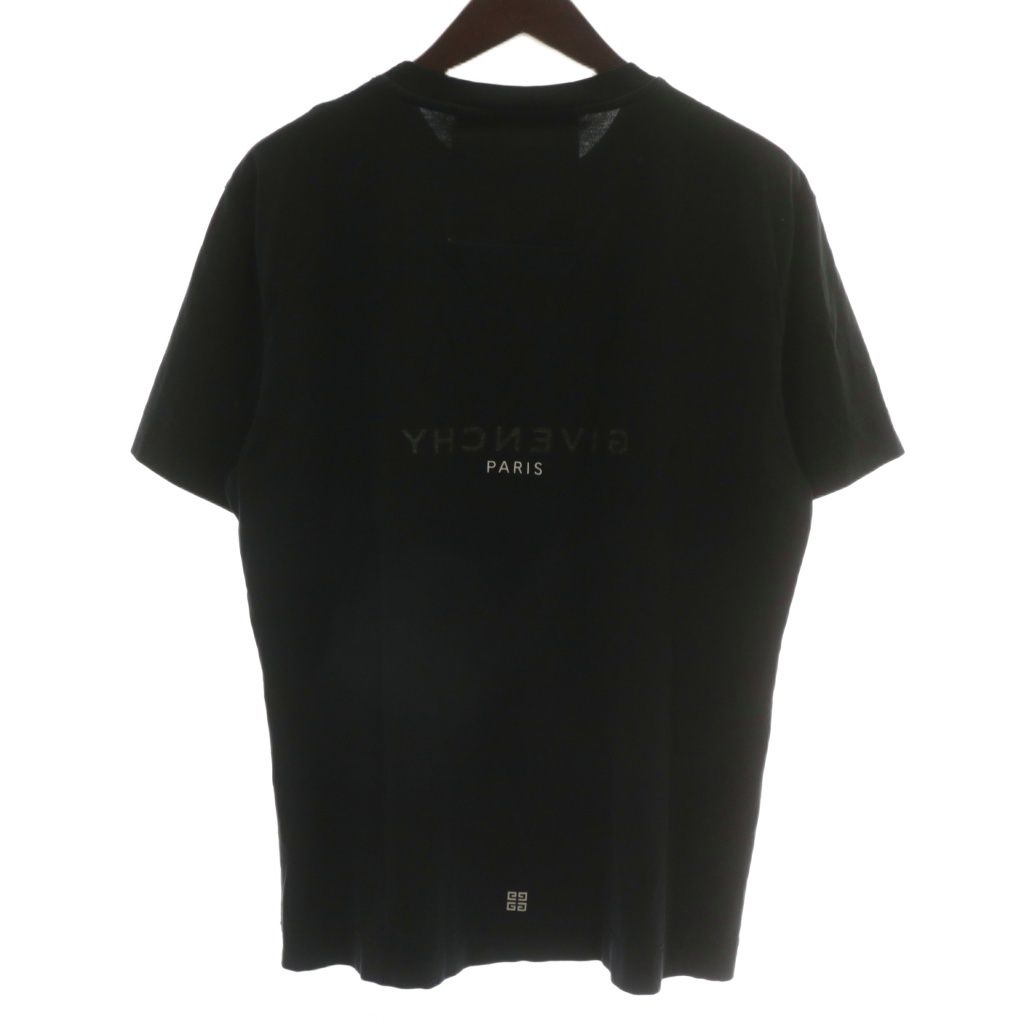 ジバンシィ Tシャツ カットソー 半袖 クルーネック リバースロゴ プリント L 黒 ブラック XZ GY 19