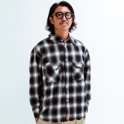 TONY TAIZSUN トニータイズサン TONY CUT OFF SHIRTS BLACK フランネルチェックシャツ XLサイズ