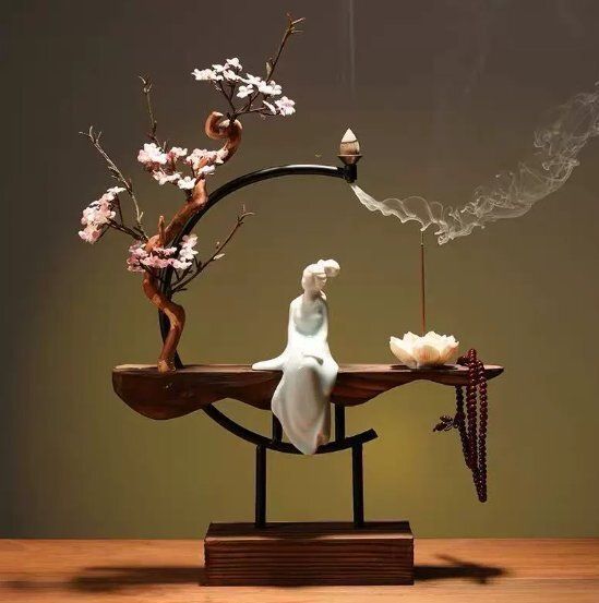 禅の意の置物のアイデアを逆さにして香炉家庭の事務室の応接間の机の面の玄関の装飾薫製香炉です