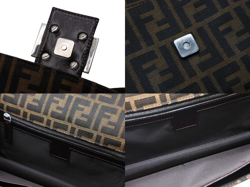 FENDI フェンディ ミニ マンマバケット ワンショルダーバッグ 8BR180 ズッキーノ柄 キャンバス レザー シルバー金具 4b008288 DECORATOM_COM_BR