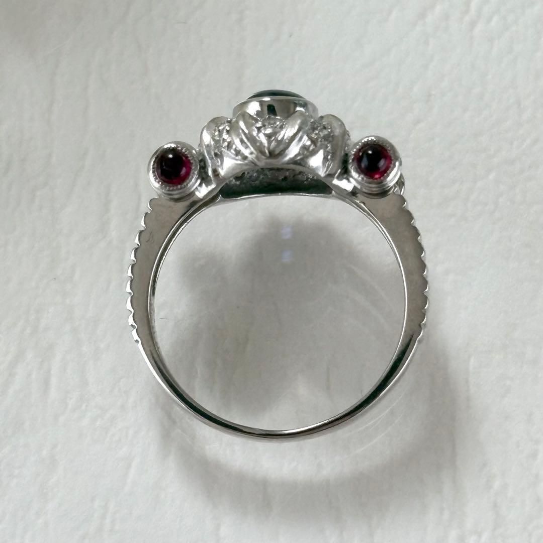 443【アンブローズ】Pt900 サファイア ダイヤモンド ルビー リング 443