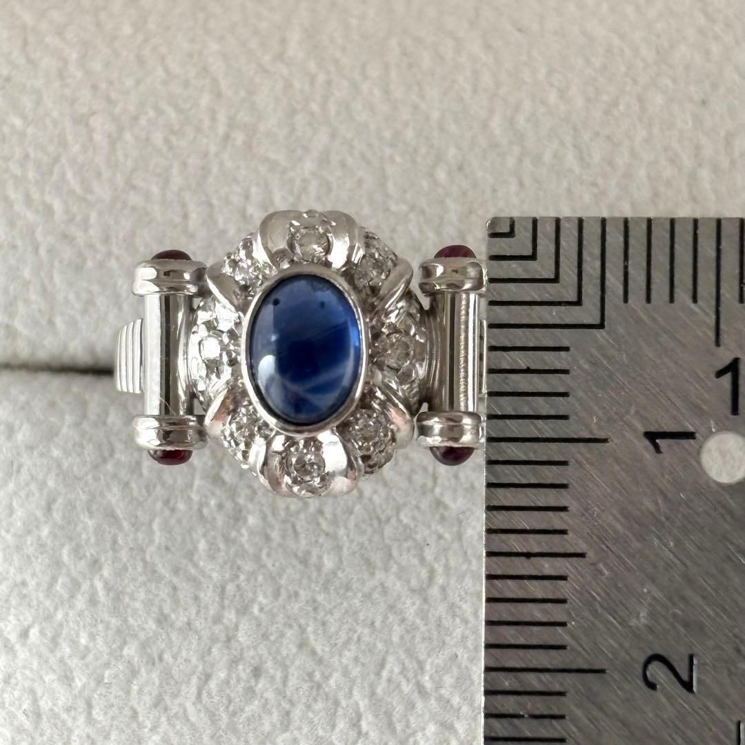 443【アンブローズ】Pt900 サファイア　ダイヤモンド　ルビー　リング 443【アンブローズ】Pt900 サファイア ダイヤモンド ルビー