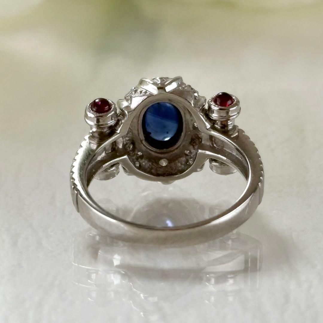 443【アンブローズ】Pt900 サファイア ダイヤモンド ルビー リング