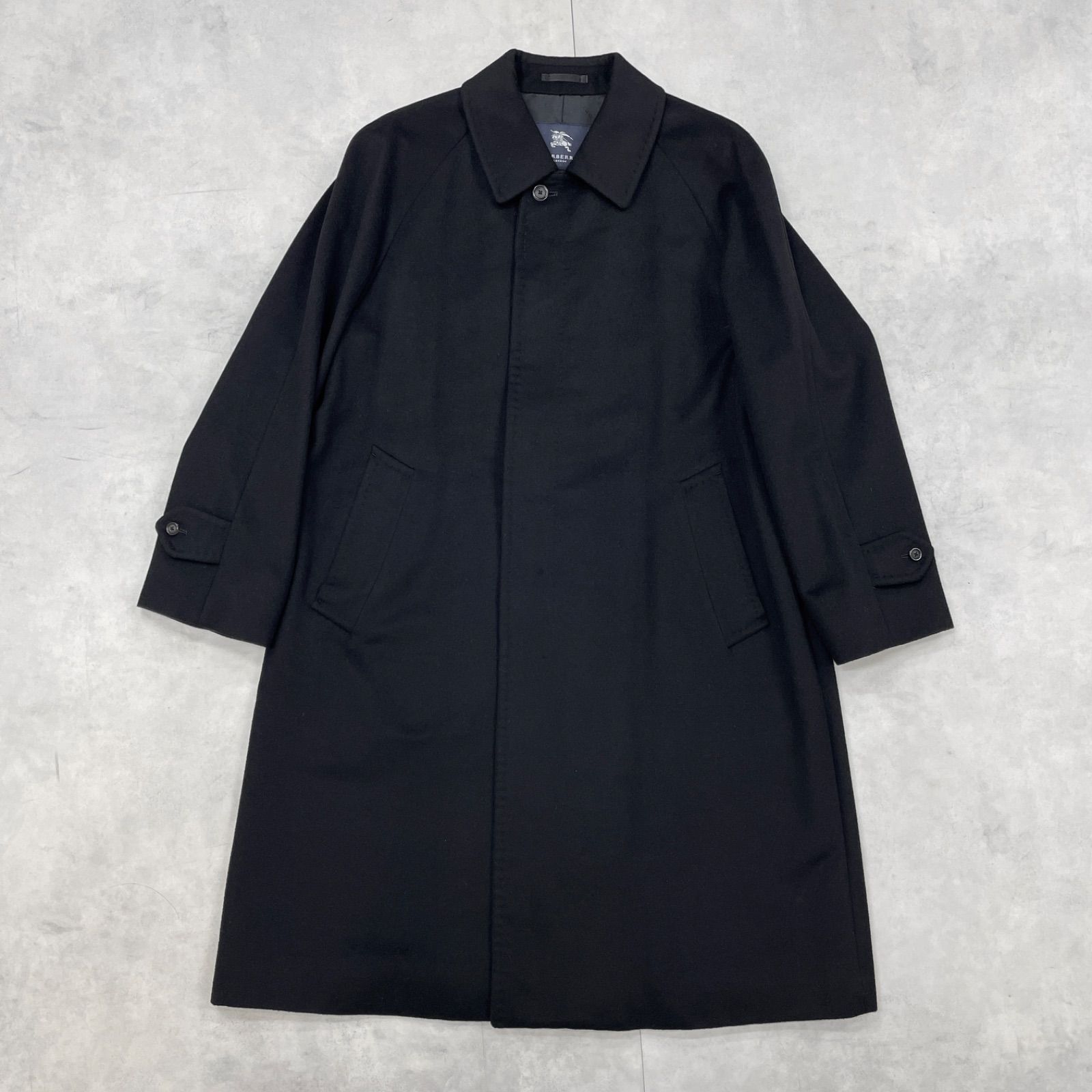 BURBERRY LONDON バーバリーロンドン バルマカーンコート ステン ロング カシミヤ シルク 黒 メンズ