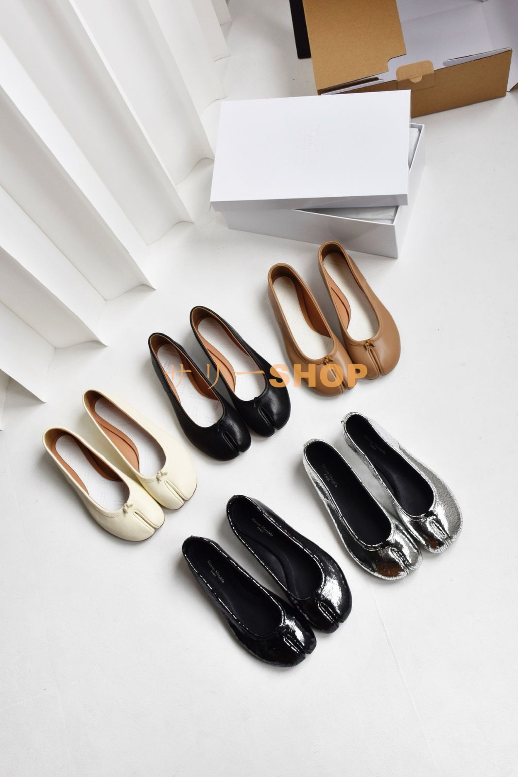 MM 6 Maison Margiela エムエム6メゾンマルジェラ サテンバレエシューズ フラットシューズ フューシャ