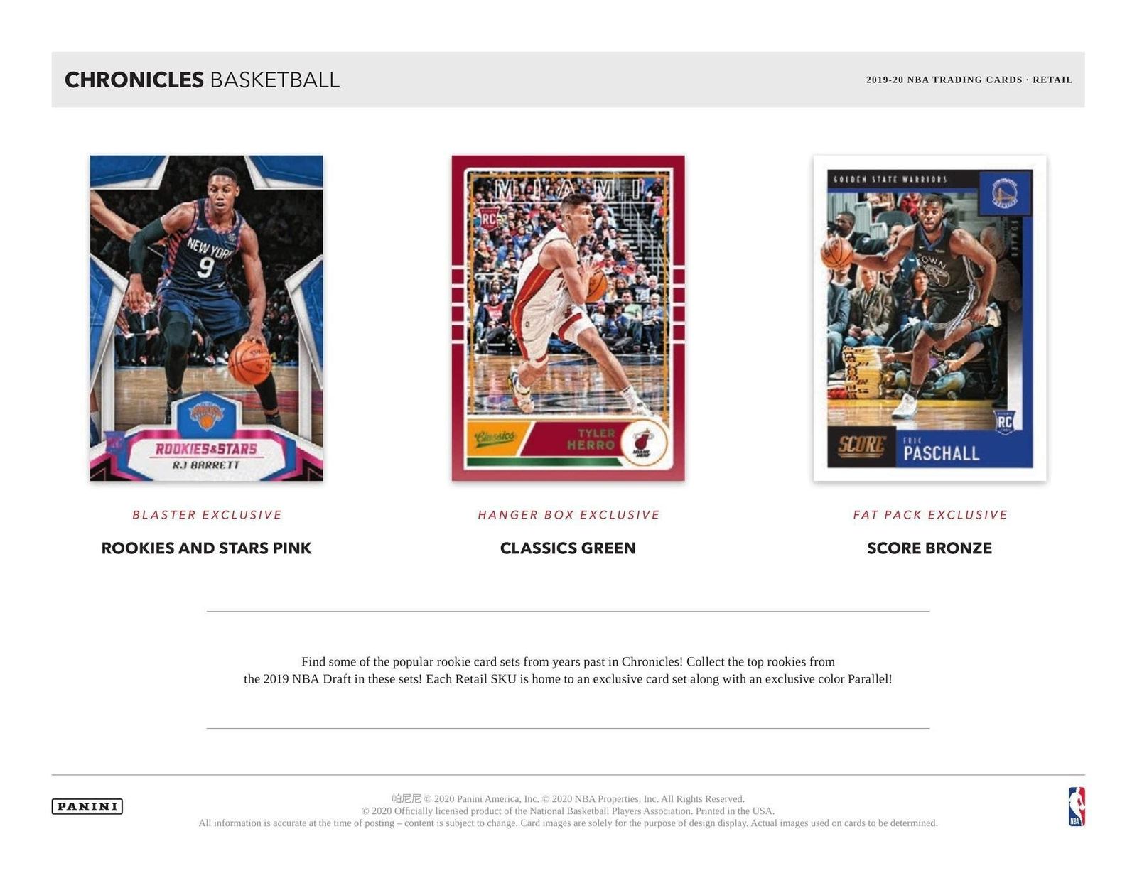  2019 20 Panini Chronicles NBA バスケットボール ブラスターボックス その他 おもちゃ
