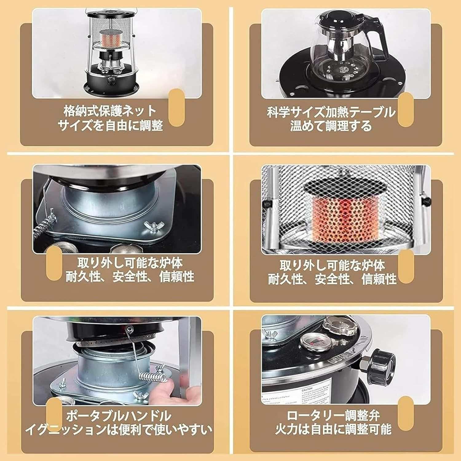 石油ストーブ 小型 灯油ストーブ 対流型石油ストーブ キャンプ 灯油ストーブ アウトドア オフィス 石油暖房 石油暖房 屋外 家庭用 省エネ収納袋付き 伸縮式保護カバー 9-10畳使用 qd1110 OLIVEOS_COM_TR