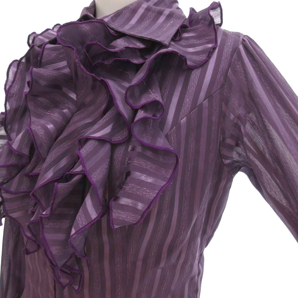 SONIA JOHNES フラメンコ衣装 フリルシャツ 長袖 3 紫 パープル /UO