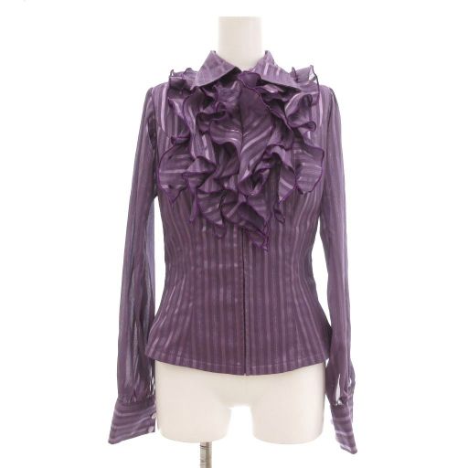 SONIA JOHNES フラメンコ衣装 フリルシャツ 長袖 3 紫 パープル