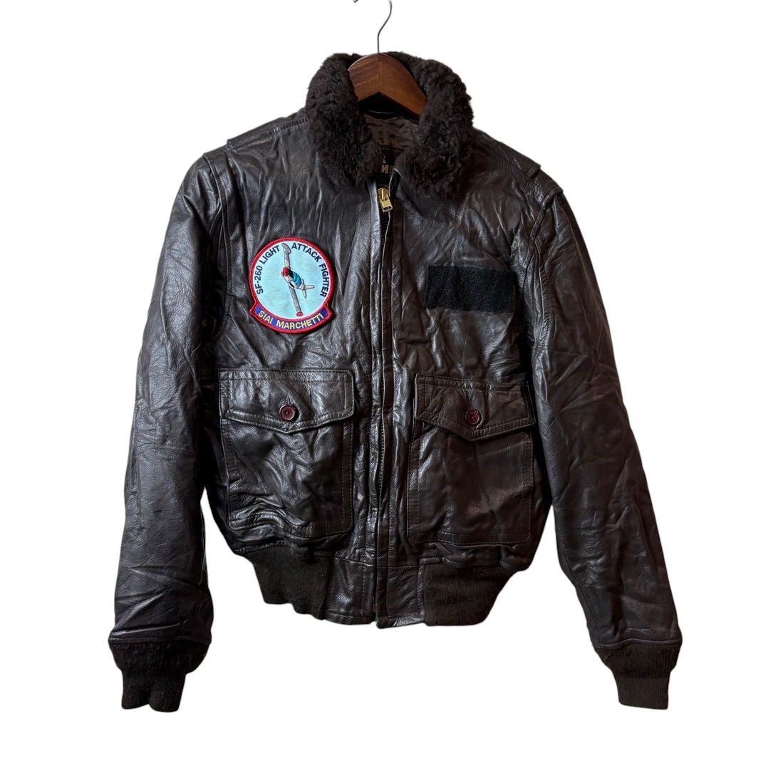 AIR COMBAT USA エアコンバット フライトジャケット SF-260 LIGHT ATTACK FIGHTER レザー ボマージャケット Mサイズ ヴィンテージ
