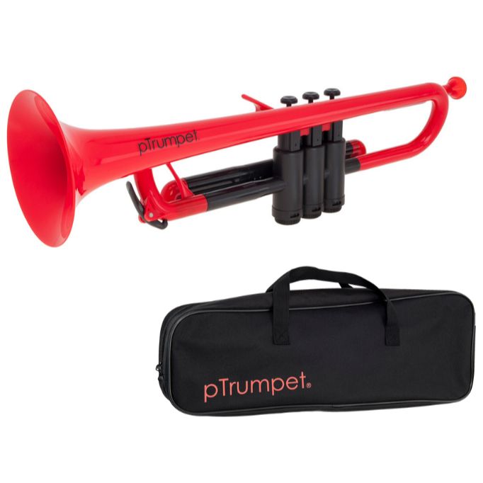 pInstruments pTrumpet B♭調 PTRUMPET1R レッド マウスピース キャリーバッグ付属 トランペット