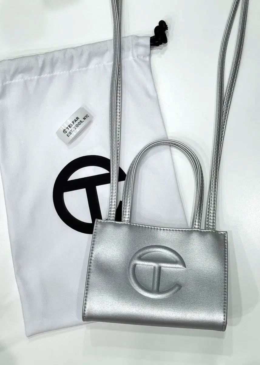 テルファー ショッパーバッグ スモール シルバー 状態良し