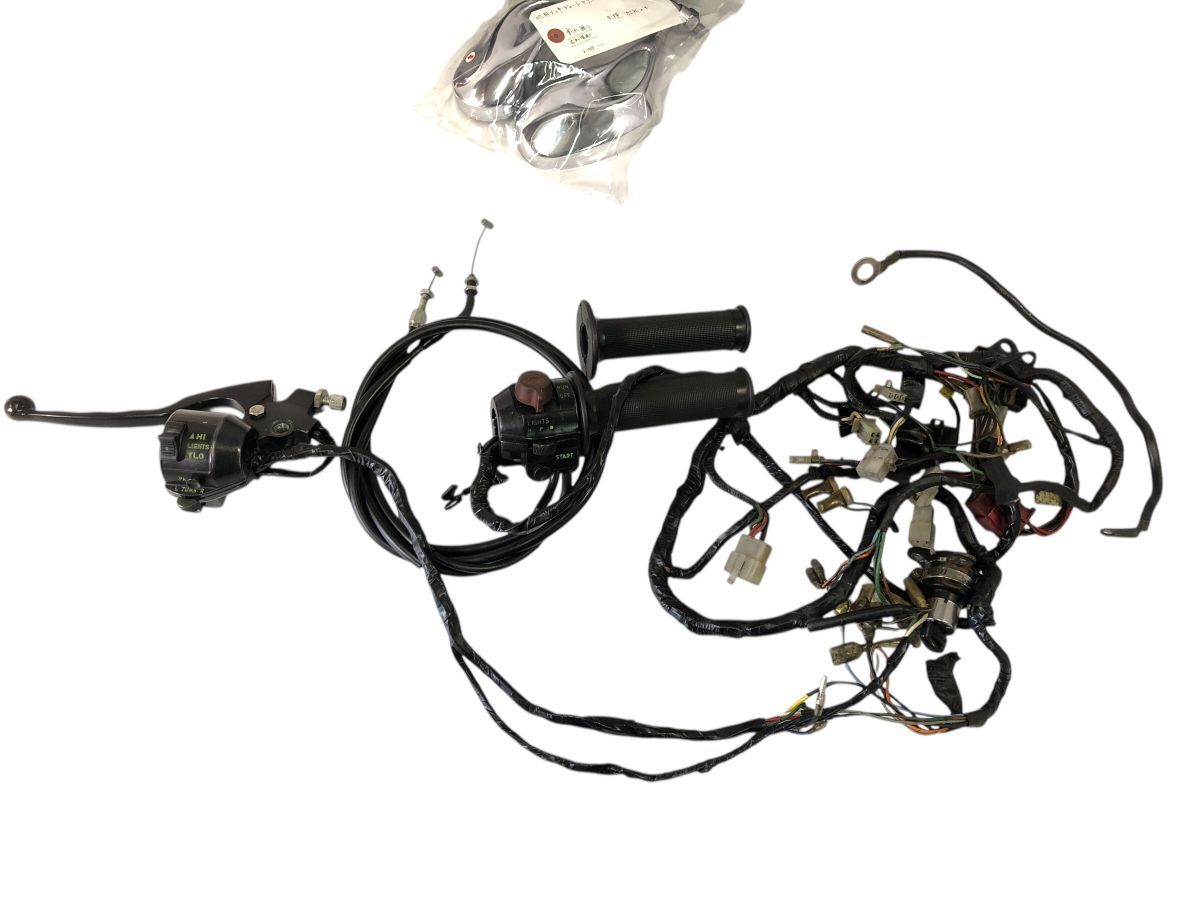 HONDA FT400 NC09 ハーネス 左右スイッチ スロットルワイヤー メインキー 作動OK 交換 補修にも 2796-M7606