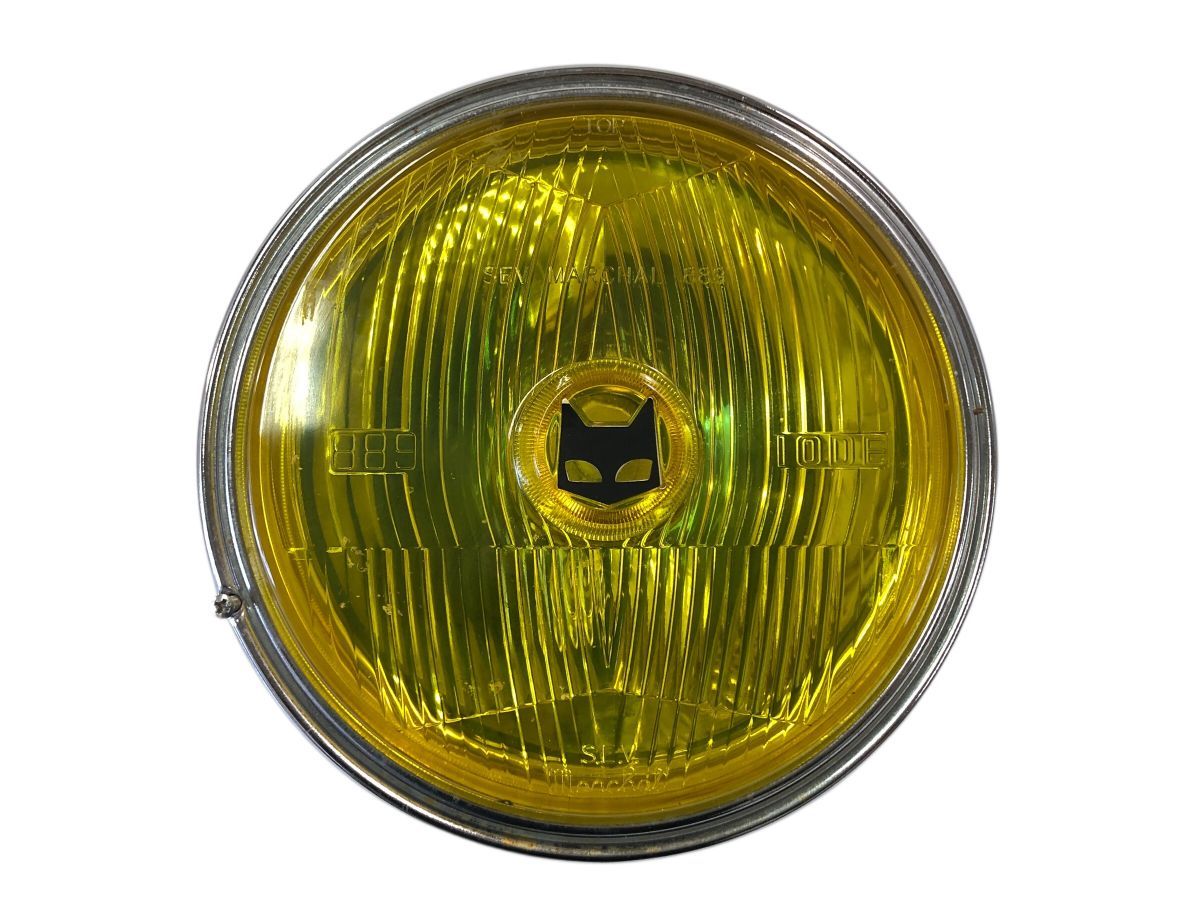 マーシャル 889 ヘッドライト 180φ イエロー フラットレンズ 外径200φ 点灯OK 旧車 カスタムにも TO M 7614
