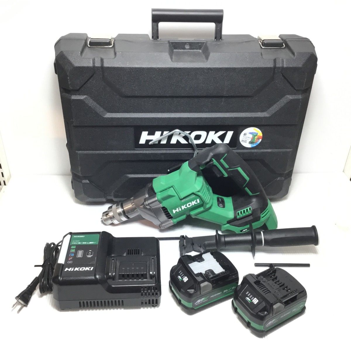 ΘΘHiKOKI ハイコーキ 振動ドリル 程度B 充電器 充電池2個 ケース付 コードレス式 36v DV3620DA グリーン