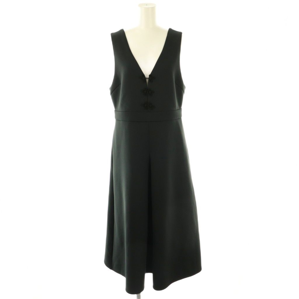 ヴィヴィアンタム VIVIENNE TAM 24AW CHINA BUTTON JUMPER DRESS ジャンパースカート ワンピース ロング 38 ブラック /DF ■OS
