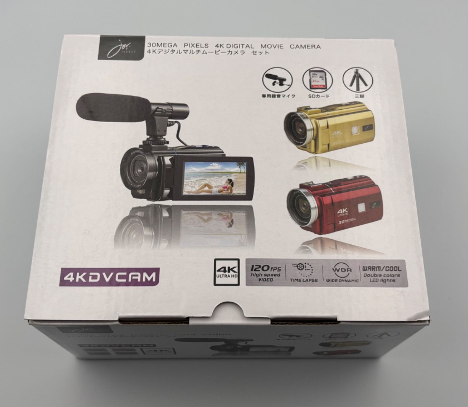 JOYEUX 4Kデジタルマルチムービーカメラセット 16GB SDメモリーカード