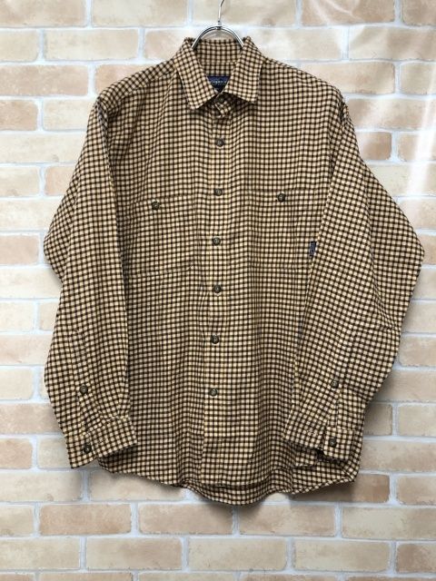 00s patagonia パタゴニア チェックシャツ ポルトガル製 オレンジ S 111439638