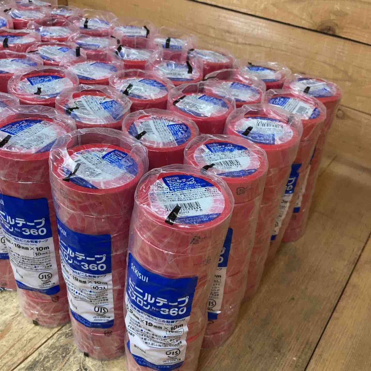 セキスイ SEKISUI 積水 エスロンテープ No.360 V360R01 塩化ビニル 0.2mmx19mmx10ｍ 赤 400個 所沢店 BRIGHTFACE_UK