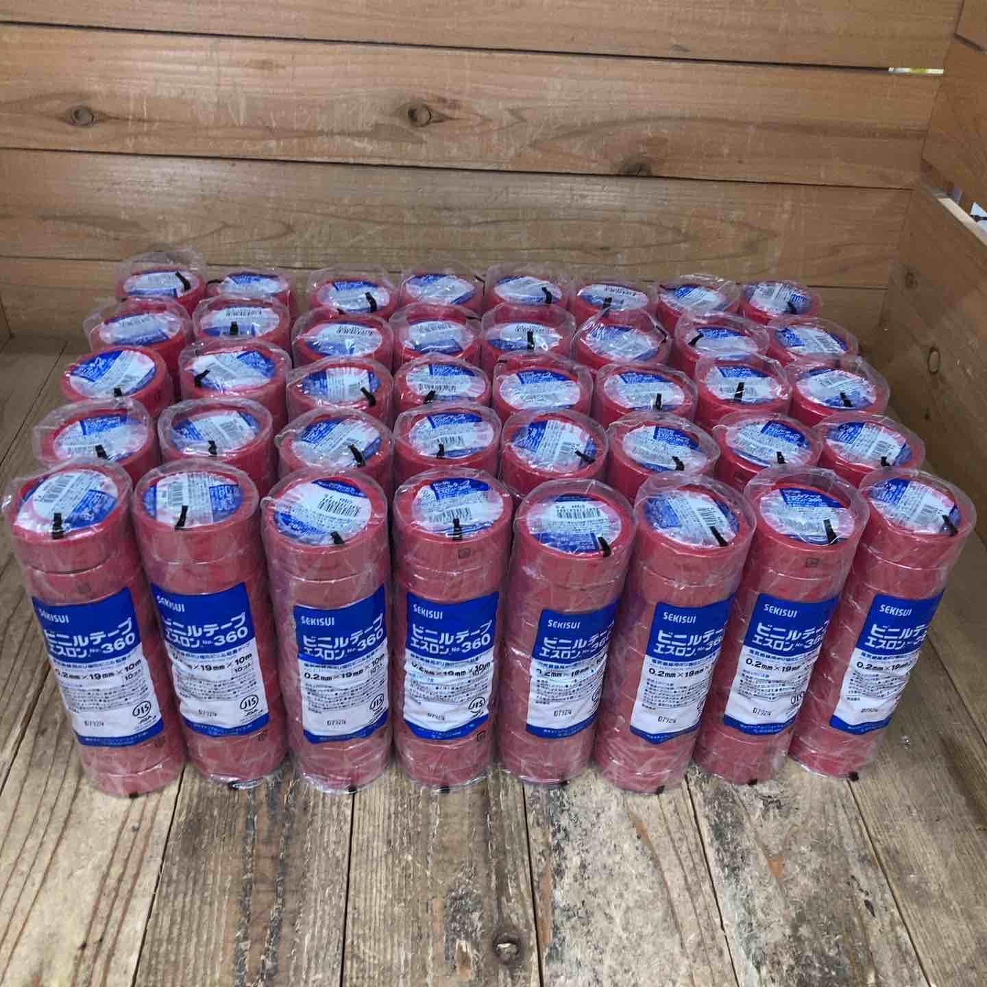 セキスイ SEKISUI 積水 エスロンテープ No.360 V360R01 塩化ビニル 0.2mmx19mmx10m 赤 400個 所沢店